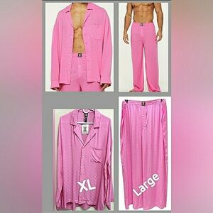 Sexy Vacation Resort Pink Lounge Cruise Soft Comfy Pajamas Set New